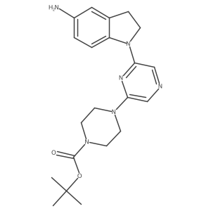 1,1-Dimethylethyl 4-[6-(5-amino-2,3-dihydro-1H-indol-1-yl)-2-pyrazinyl]-1-piperazinecarboxylate Structure