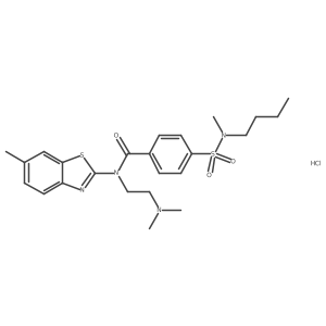 4-(N-butyl-N-methylsulfamoyl)-N-(2-(dimethylamino)ethyl)-N-(6-methylbenzo[d]thiazol-2-yl)benzamide hydrochloride结构式