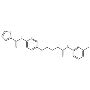 N-(6-((4-((6-methylpyridin-2-yl)amino)-4-oxobutyl)thio)pyridazin-3-yl)furan-2-carboxamide结构式