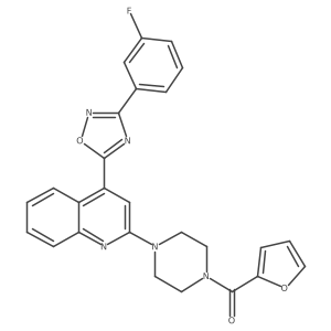 (4-(4-(3-(3-Fluorophenyl)-1,2,4-oxadiazol-5-yl)quinolin-2-yl)piperazin-1-yl)(furan-2-yl)methanone Structure