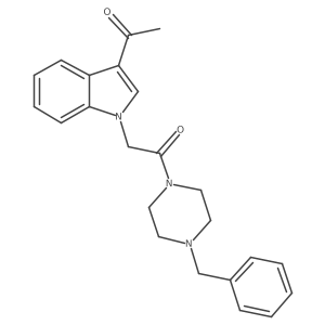 2-(3-acetyl-1H-indol-1-yl)-1-(4-benzylpiperazin-1-yl)ethanone Structure