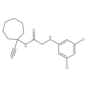 N-(1-cyanocycloheptyl)-2-[(3,5-dichlorophenyl)amino]acetamide结构式