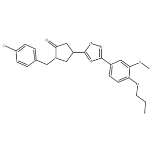 1-[(4-Chlorophenyl)methyl]-4-[3-(3-methoxy-4-propoxyphenyl)-1,2,4-oxadiazol-5-yl]-2-pyrrolidinone结构式