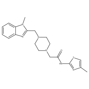 2-(4-((1-methyl-1H-benzo[d]imidazol-2-yl)methyl)piperazin-1-yl)-N-(4-methylthiazol-2-yl)acetamide Structure