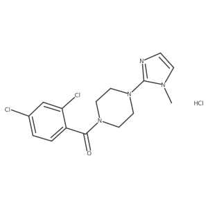 (2,4-dichlorophenyl)(4-(1-methyl-1H-imidazol-2-yl)piperazin-1-yl)methanone hydrochloride Structure