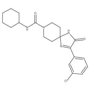 2-(3-chlorophenyl)-N-cyclohexyl-3-oxo-1,4,8-triazaspiro[4.5]dec-1-ene-8-carboxamide Structure