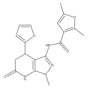 N-(4-(furan-2-yl)-1-methyl-6-oxo-4,5,6,7-tetrahydro-1H-pyrazolo[3,4-b]pyridin-3-yl)-2,5-dimethylfuran-3-carboxamide Structure