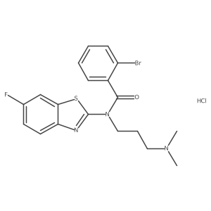 2-bromo-N-(3-(dimethylamino)propyl)-N-(6-fluorobenzo[d]thiazol-2-yl)benzamide hydrochloride结构式