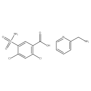 1-(Pyridin-2-yl)methanamine; 2,4-dichloro-5-sulfamoylbenzoic acid结构式