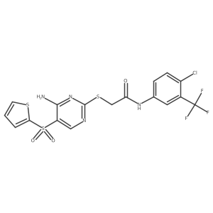2-((4-amino-5-(thiophen-2-ylsulfonyl)pyrimidin-2-yl)thio)-N-(4-chloro-3-(trifluoromethyl)phenyl)acetamide Structure