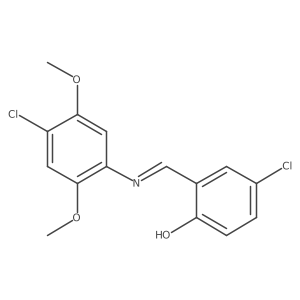 4-chloro-2-{(E)-[(4-chloro-2,5-dimethoxyphenyl)imino]methyl}phenol Structure