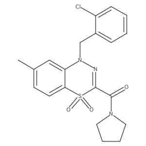 1-(2-chlorobenzyl)-7-methyl-3-(1-pyrrolidinylcarbonyl)-4lambda~6~,1,2-benzothiadiazine-4,4(1H)-dione Structure