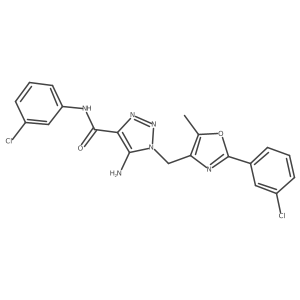 5-amino-N-(3-chlorophenyl)-1-{[2-(3-chlorophenyl)-5-methyl-1,3-oxazol-4-yl]methyl}-1H-1,2,3-triazole-4-carboxamide Structure