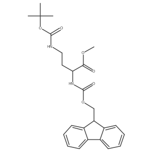 methyl (2S)-4-{[(tert-butoxy)carbonyl]amino}-2-{[(9H-fluoren-9-ylmethoxy)carbonyl]amino}butanoate结构式