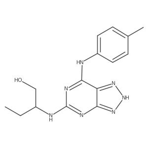 2-((7-(p-tolylamino)-3H-[1,2,3]triazolo[4,5-d]pyrimidin-5-yl)amino)butan-1-ol结构式