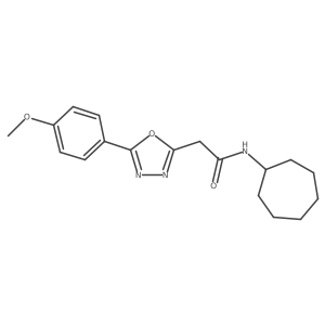 N-cycloheptyl-2-[5-(4-methoxyphenyl)-1,3,4-oxadiazol-2-yl]acetamide Structure
