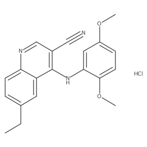 4-((2,5-Dimethoxyphenyl)amino)-6-ethylquinoline-3-carbonitrile hydrochloride结构式