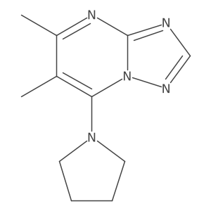 1-{5,6-Dimethyl-[1,2,4]triazolo[1,5-A]pyrimidin-7-YL}pyrrolidine结构式