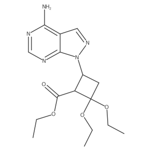 4-(4-Amino-1H-pyrazolo[3,4-d]pyrimidin-1-yl)-2,2-diethoxycyclobutanecarboxylic acid ethyl ester Structure