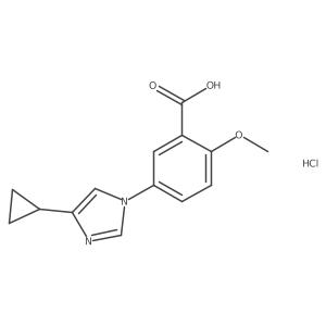 5-(4-cyclopropyl-1H-imidazol-1-yl)-2-methoxybenzoic acid hydrochloride结构式