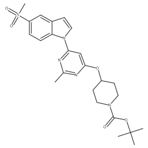 tert-butyl 4-((2-methyl-6-(5-(methylsulfonyl)-1H-indol-1-yl)pyrimidin-4-yl)oxy)piperidine-1-carboxylate Structure