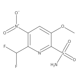 2-(Difluoromethyl)-5-methoxy-3-nitropyridine-6-sulfonamide结构式