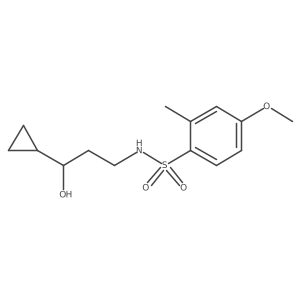 N-(3-cyclopropyl-3-hydroxypropyl)-4-methoxy-2-methylbenzenesulfonamide结构式