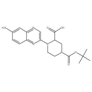 1-(6-Aminoquinoxalin-2-yl)-4-(tert-butoxycarbonyl)piperazine-2-carboxylic acid Structure