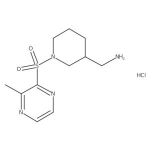 (1-((3-Methylpyrazin-2-yl)sulfonyl)piperidin-3-yl)methanamine hydrochloride Structure