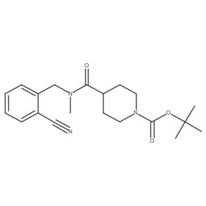 tert-Butyl 4-((2-cyanobenzyl)(methyl)carbamoyl)piperidine-1-carboxylate结构式