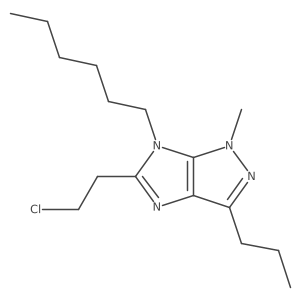 Imidazo[4,5-c]pyrazole, 5-(2-chloroethyl)-6-hexyl-1,6-dihydro-1-methyl-3-propyl-结构式