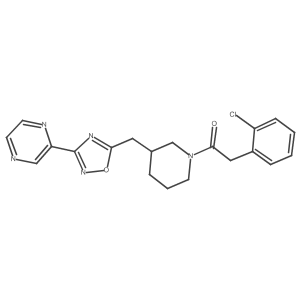 2-(2-Chlorophenyl)-1-(3-((3-(pyrazin-2-yl)-1,2,4-oxadiazol-5-yl)methyl)piperidin-1-yl)ethanone结构式