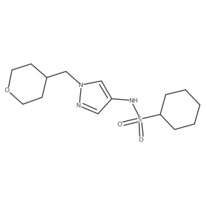 N-(1-((tetrahydro-2H-pyran-4-yl)methyl)-1H-pyrazol-4-yl)cyclohexanesulfonamide Structure