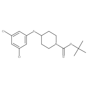 Tert-butyl 4-((3,5-dichlorophenyl)thio)piperidine-1-carboxylate结构式