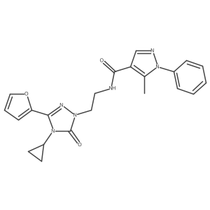 N-{2-[4-cyclopropyl-3-(furan-2-yl)-5-oxo-4,5-dihydro-1H-1,2,4-triazol-1-yl]ethyl}-5-methyl-1-phenyl-1H-pyrazole-4-carboxamide Structure