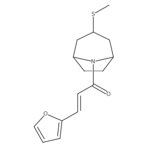 (E)-3-(furan-2-yl)-1-((1R,5S)-3-(methylthio)-8-azabicyclo[3.2.1]octan-8-yl)prop-2-en-1-one Structure