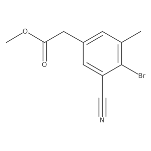 Methyl 4-bromo-3-cyano-5-methylphenylacetate Structure