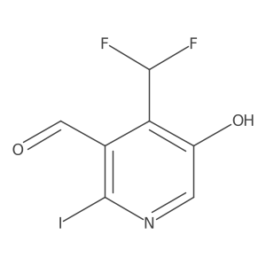 4-(Difluoromethyl)-5-hydroxy-2-iodonicotinaldehyde Structure
