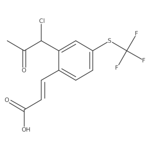 CC(=O)C(Cl)c1cc(SC(F)(F)F)ccc1C=CC(=O)O结构式
