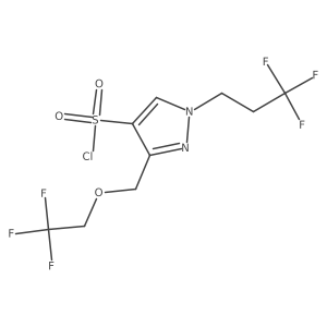 3-[(2,2,2-trifluoroethoxy)methyl]-1-(3,3,3-trifluoropropyl)-1H-pyrazole-4-sulfonyl chloride结构式