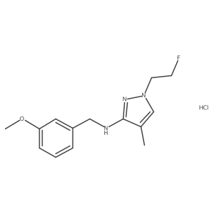 1-(2-fluoroethyl)-N-[(3-methoxyphenyl)methyl]-4-methylpyrazol-3-amine;hydrochloride Structure