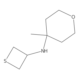 4-Methyl-N-(thietan-3-yl)tetrahydro-2H-pyran-4-amine Structure