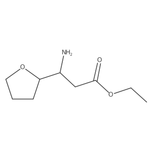 ethyl (3R)-3-amino-3-(oxolan-2-yl)propanoate结构式