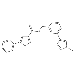 N-((5-(1-methyl-1H-pyrazol-4-yl)pyridin-3-yl)methyl)-5-phenylisoxazole-3-carboxamide Structure