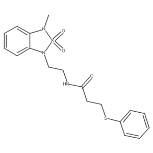 N-(2-(3-methyl-2,2-dioxidobenzo[c][1,2,5]thiadiazol-1(3H)-yl)ethyl)-3-(phenylthio)propanamide结构式