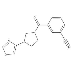 3-[3-(1,2,4-Oxadiazol-3-yl)pyrrolidine-1-carbonyl]benzonitrile Structure