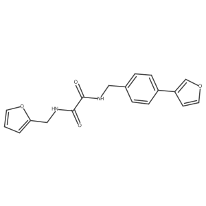 N1-(furan-2-ylmethyl)-N2-(4-(furan-3-yl)benzyl)oxalamide结构式