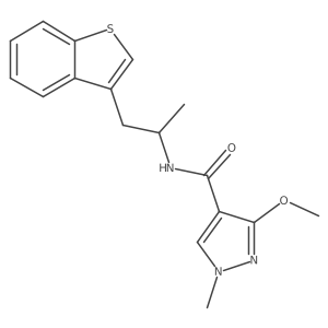 N-(1-(benzo[b]thiophen-3-yl)propan-2-yl)-3-methoxy-1-methyl-1H-pyrazole-4-carboxamide Structure