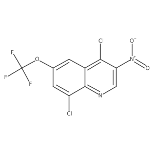 4,8-Dichloro-3-nitro-6-(trifluoromethoxy)quinoline Structure