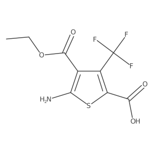 5-Amino-4-(ethoxycarbonyl)-3-(trifluoromethyl)thiophene-2-carboxylic acid结构式